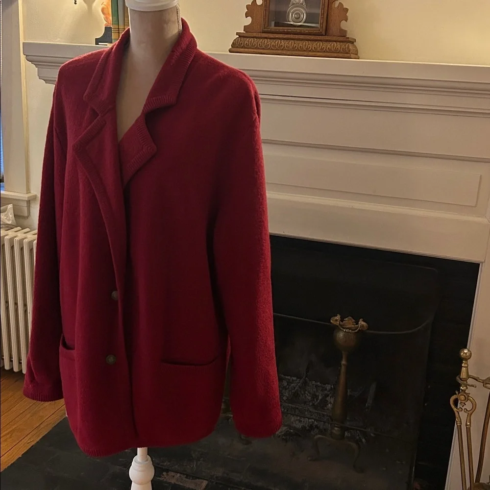 L.L. Bean. Wool Vintage Deep Red Blazer - Picture 2 of 8